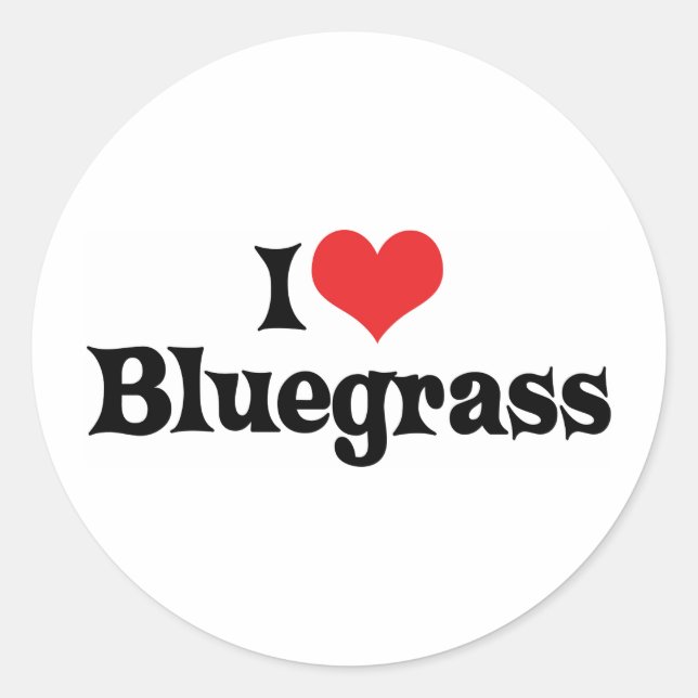 Sticker Rond I Love Bluegrass Music (Devant)