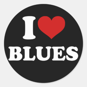 Sticker Rond I Love Blues