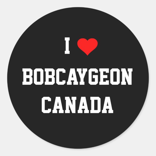 Sticker Rond I Love Bobcaygeon, Canada (Devant)