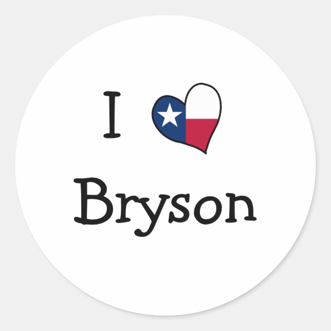 Sticker Rond I Love Bryson (Devant)