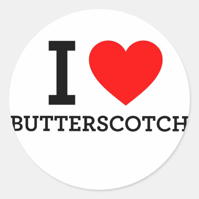 Sticker Rond I Love Butterscotch (Devant)
