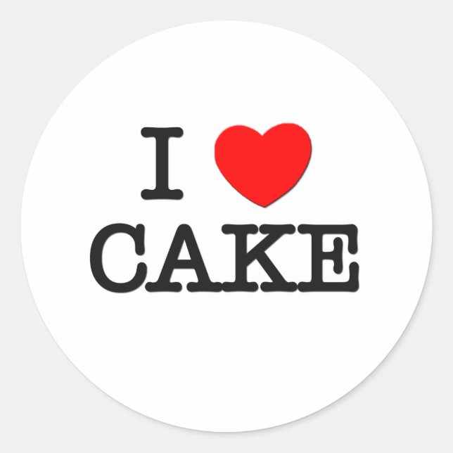 Sticker Rond I Love CAKE ( nourriture ) (Devant)