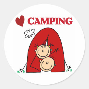 Sticker Rond I Love Camping