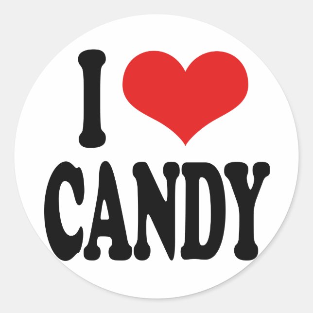 Sticker Rond I Love Candy` (Devant)