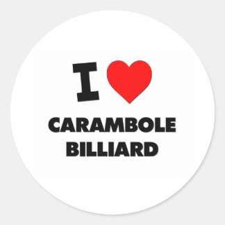 Sticker Rond I Love Carambole Billiard