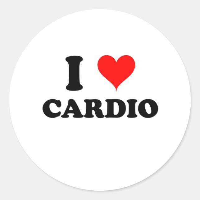 Sticker Rond I Love Cardio (Devant)
