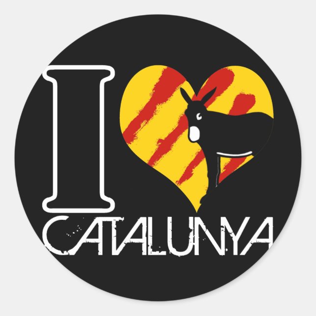 Sticker Rond I Love Catalunya (Devant)