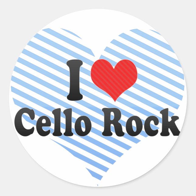 Sticker Rond I Love Cello Rock (Devant)