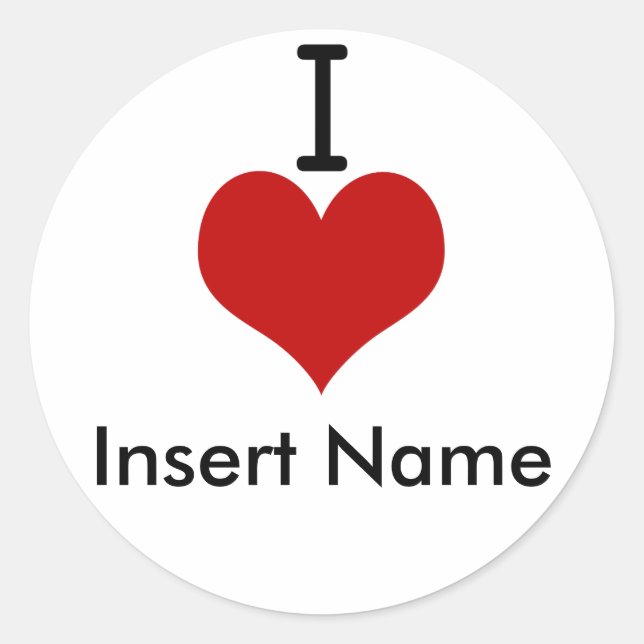 Sticker Rond I Love (coeur) (Devant)