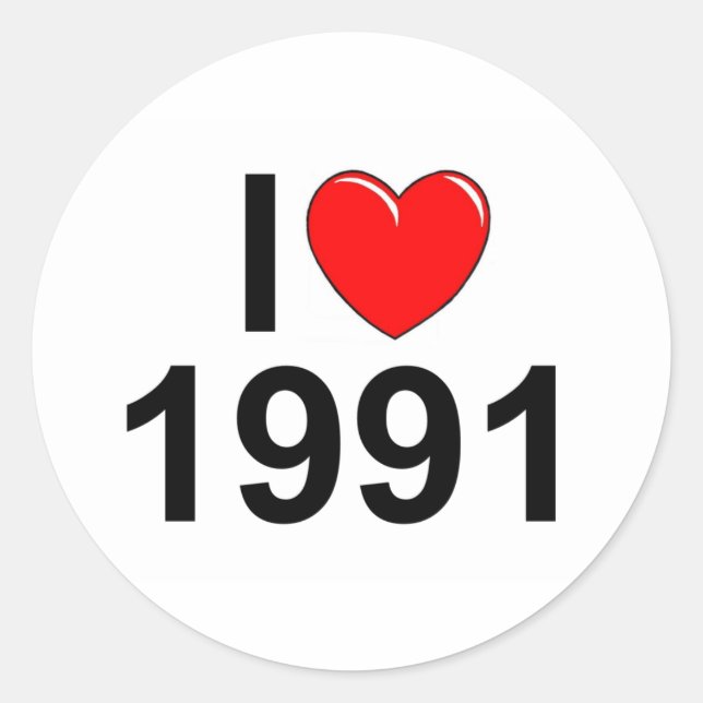 Sticker Rond I Love (Coeur) 1991 (Devant)
