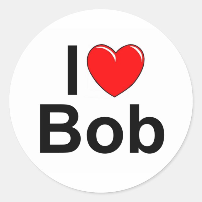 Sticker Rond I Love (Coeur) Bob (Devant)