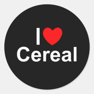 Sticker Rond I Love (Coeur) Céréales