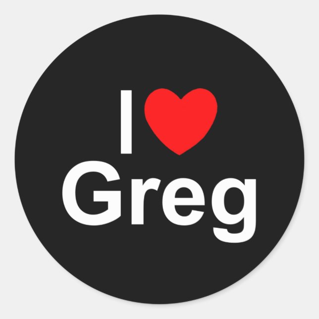Sticker Rond I Love (Coeur) Greg (Devant)