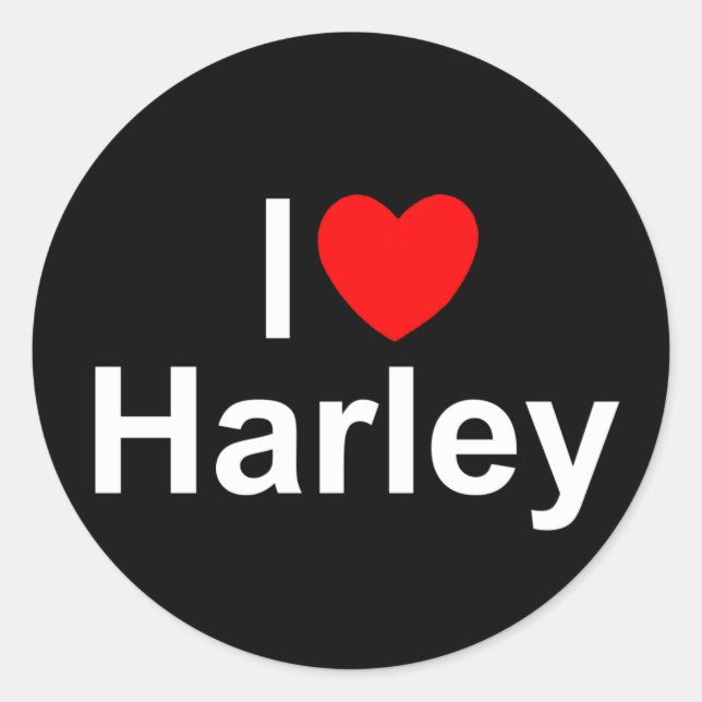 Sticker Rond I Love (Coeur) Harley (Devant)