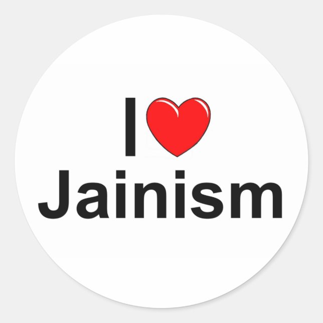 Sticker Rond I Love (Coeur) Jainism (Devant)