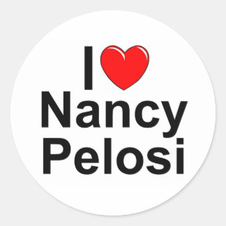 Sticker Rond I Love (Coeur) Nancy Pelosi