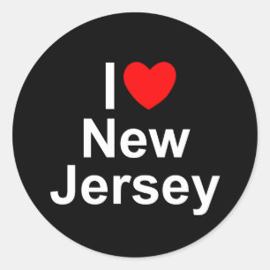 Sticker Rond I Love (Coeur) New Jersey
