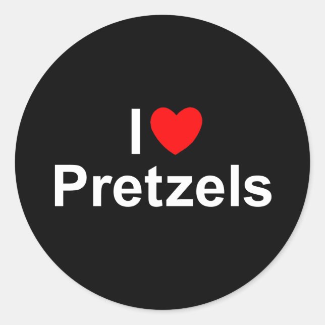 Sticker Rond I Love (Coeur) Pretzels (Devant)