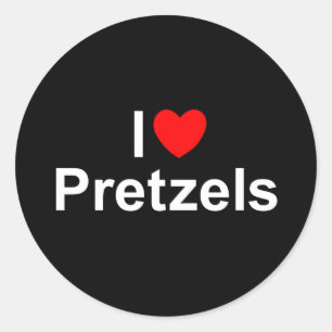 Sticker Rond I Love (Coeur) Pretzels