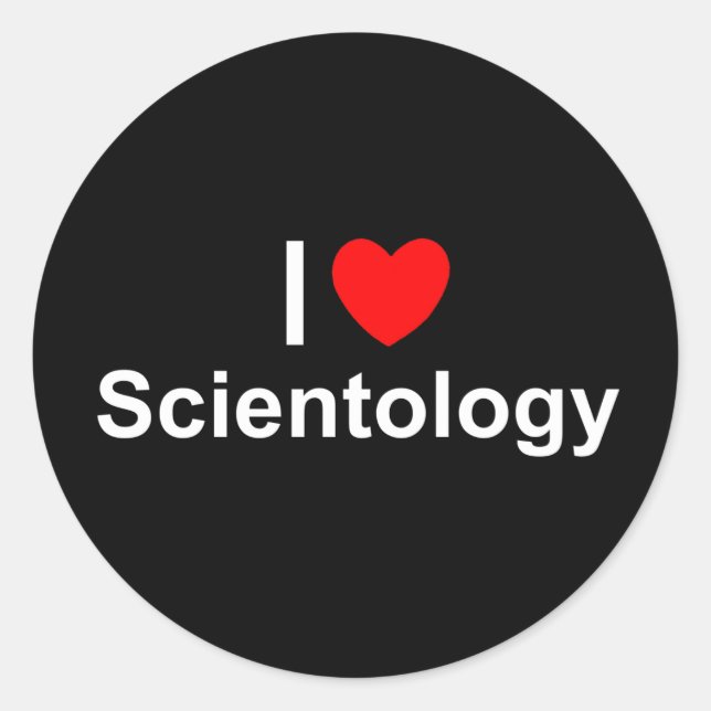 Sticker Rond I Love (Coeur) Scientologie (Devant)