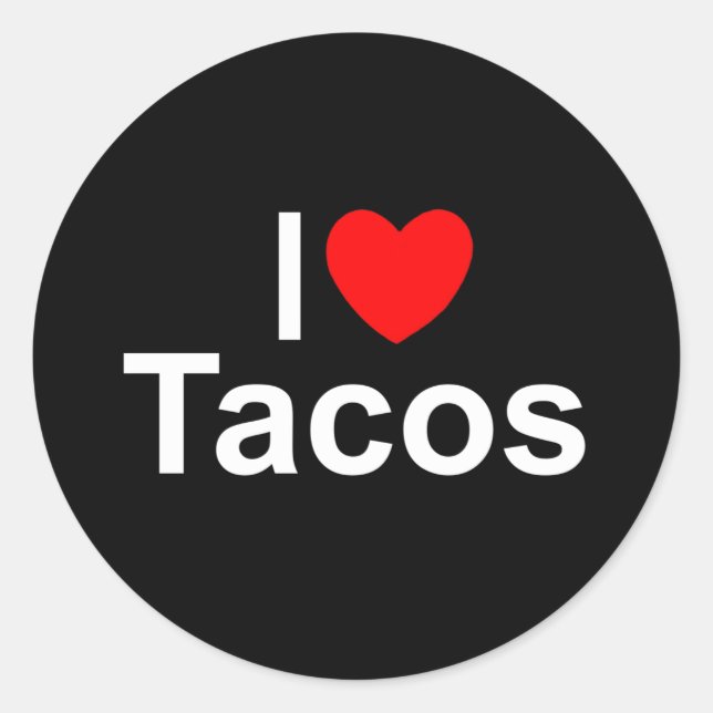 Sticker Rond I Love (Coeur) Tacos (Devant)