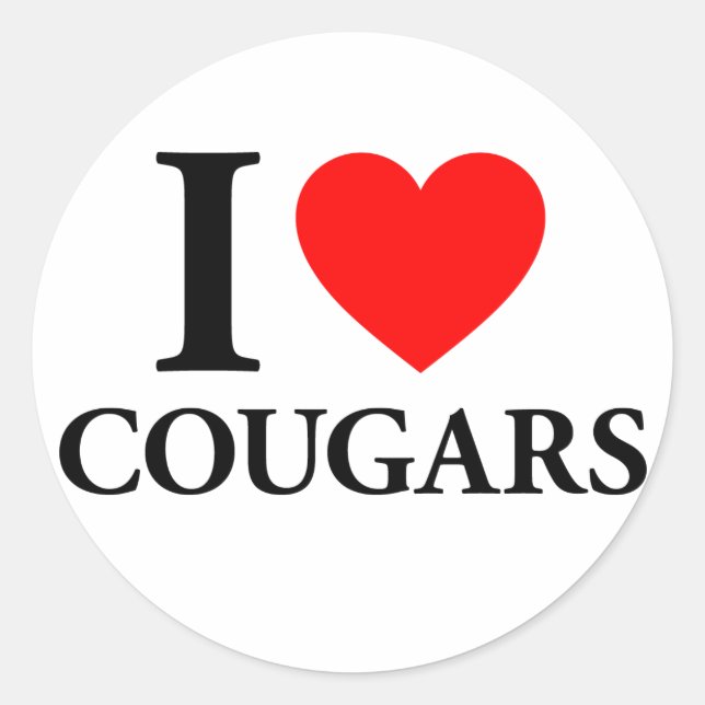 Sticker Rond I Love Cougars (Devant)