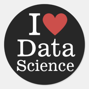 Sticker Rond I ❤️ Love Data Science (pour les employés) PERSONN