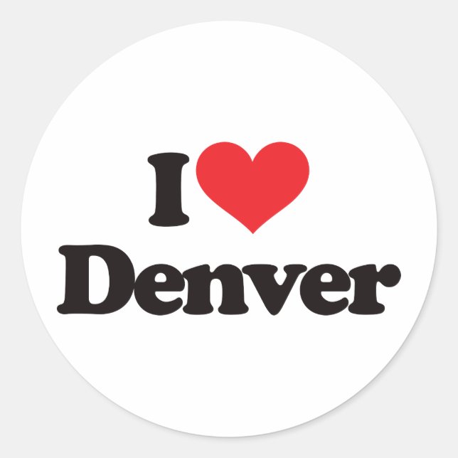 Sticker Rond I Love Denver (Devant)