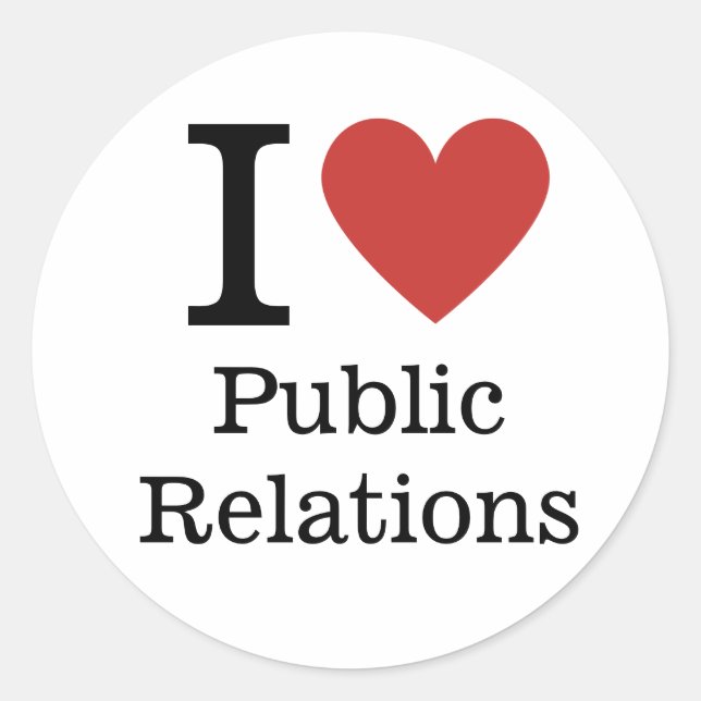 Sticker Rond I ❤️ Love Département des relations publiques STIC (Devant)