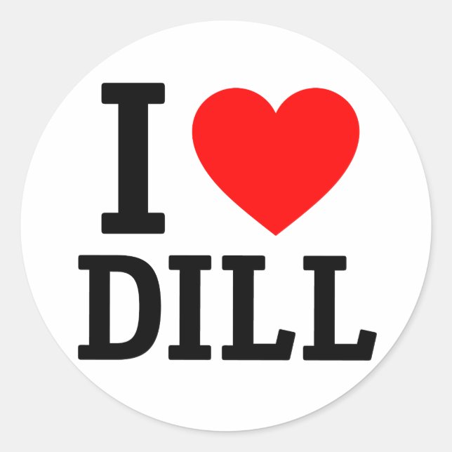 Sticker Rond I Love Dill (Devant)