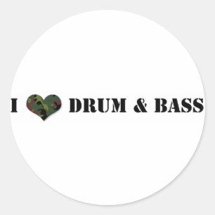 Sticker Rond I Love Drum and Bass