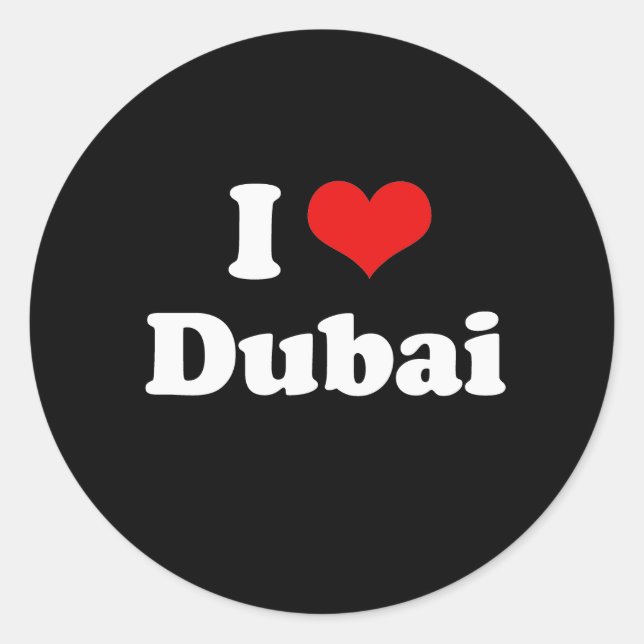 Sticker Rond I Love Dubai Tshirt (Devant)
