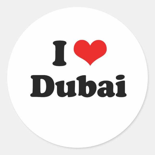 Sticker Rond I Love Dubai Tshirt (Devant)