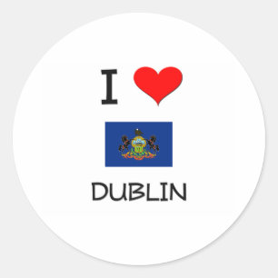 Sticker Rond I Love Dublin Pennsylvania