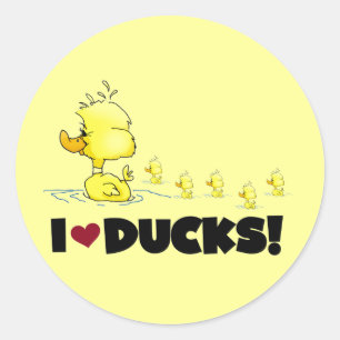 Sticker Rond I Love Ducks Tshirts et cadeaux