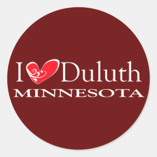 Sticker Rond I Love Duluth Minnesota