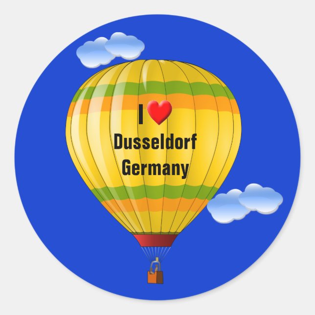 Sticker Rond I Love Dusseldorf Allemagne (Devant)