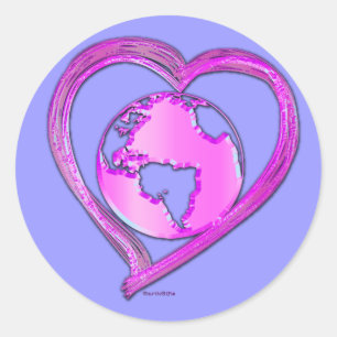 Sticker Rond I LOVE EARTH (Pink) Series