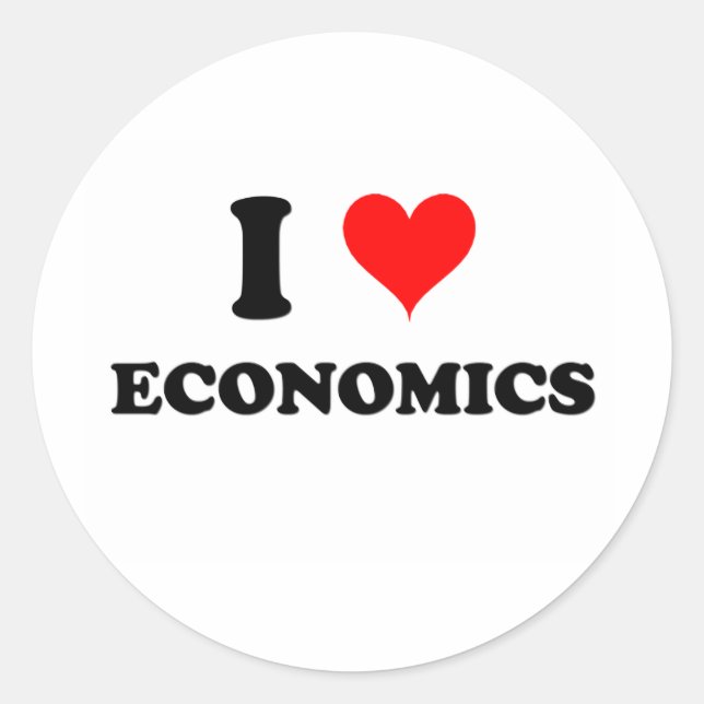 Sticker Rond I Love Economics (Devant)