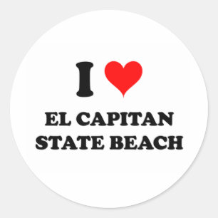 Sticker Rond I Love El Capitan State Beach