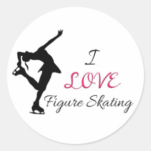 Sticker Rond I Love Figure Patinage