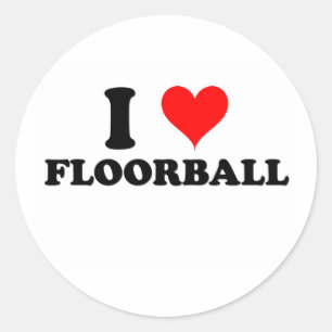 Sticker Rond I Love Floorball