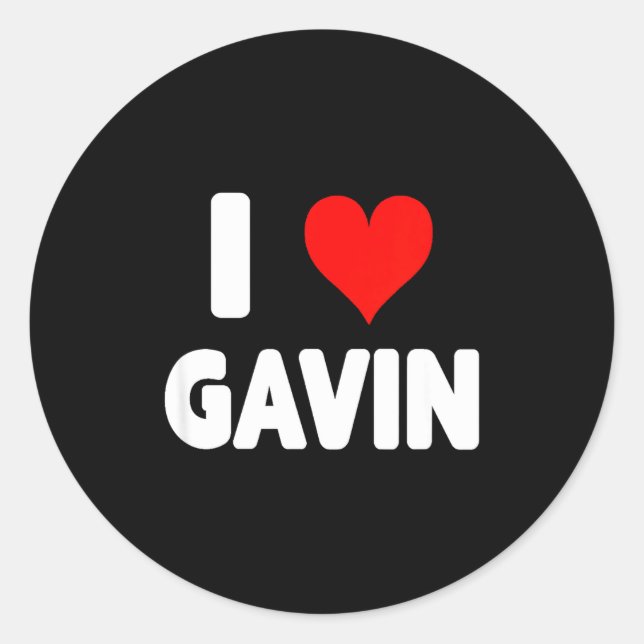 Sticker Rond I Love Gavin - Heart  (Devant)