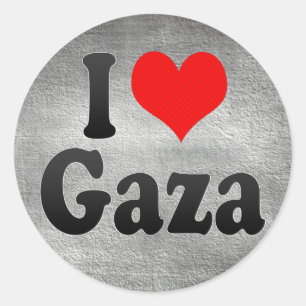 Sticker Rond I Love Gaza, Territoire Palestinien