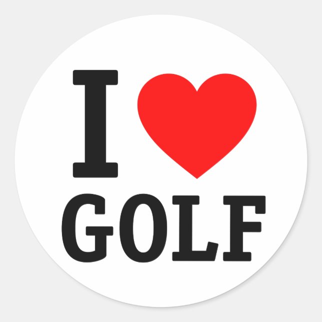 Sticker Rond I Love Golf (Devant)