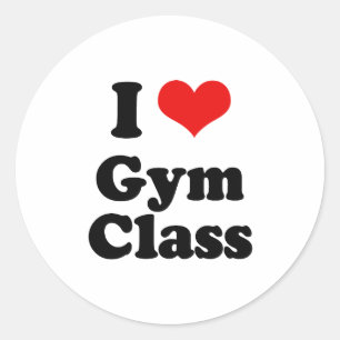 Sticker Rond I Love Gym Classe Tshirt