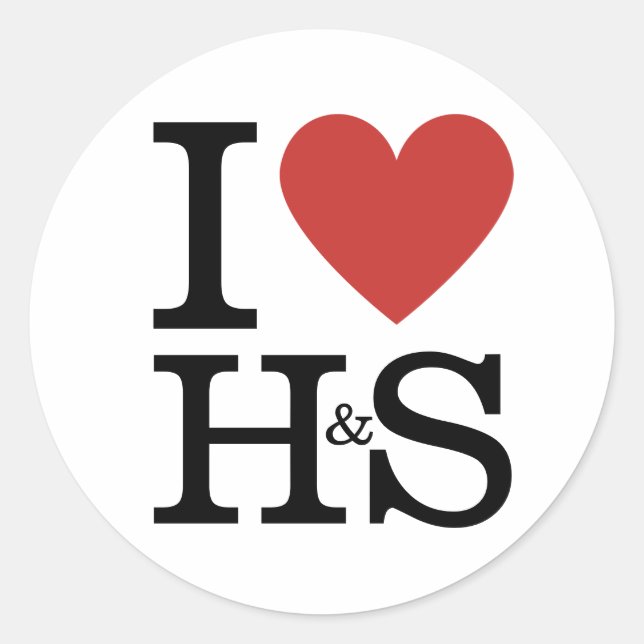 Sticker Rond I ❤️ Love H&S Health & Safety Staff PERSONNALISÉ (Devant)
