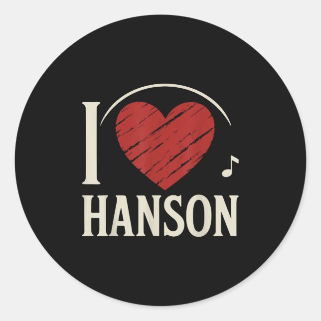 Sticker Rond I Love Hanson Comté I Heart Hanson (Devant)