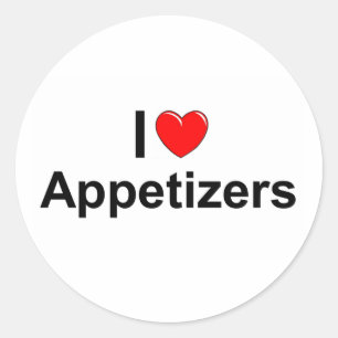 Sticker Rond I Love (Heart) Appetizers