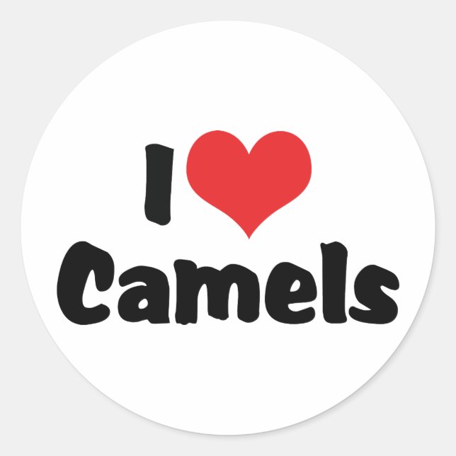 Sticker Rond I Love Heart Camels (Devant)